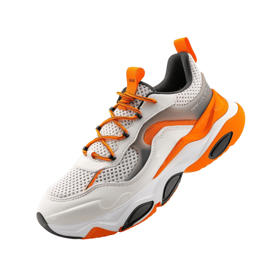 Stepa White, Orange & Black Sports Casual Shoes for Men